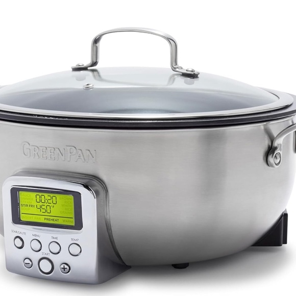 GreenPan Elite 6QT Electric Skillet, Sear Saute Stir-Fry Cook Rice, Healthy Cera - Picture 2 of 9